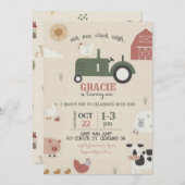 Farm and Animals Birthday Invitation 招待状 (正面/裏面)