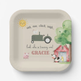 Farm and Animals Birthday Paper Plates ペーパープレート