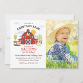 Farm Animal 1st birthday photo 招待状 (正面)