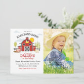 Farm Animal 1st birthday photo 招待状 (スタンド正面)