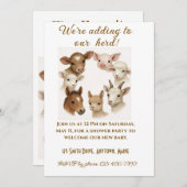 Farm Animal Baby Shower Invitation 招待状 (正面/裏面)