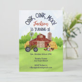 Farm Animal Barnyard Second Birthday Invitation 招待状 (スタンド正面)