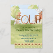  farm animal  birthday 招待状 (正面/裏面)