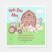 Farm Animal Birthday – Barnyard Girl Party スタンダードランチョンナプキン (正面)