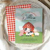 Farm Animal Boys Barnyard Kids Birthday 招待状