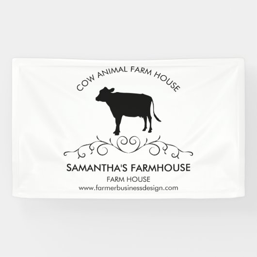 farm animal Cow Silhouette 横断幕 (横)