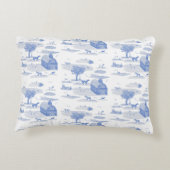 Farm Animal Toile Accent Pillow (Blue)  アクセントクッション (裏面)