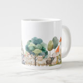 Farm Animal Watercolor Mug – Cute Nursery cup ジャンボコーヒーマグカップ (正面右)