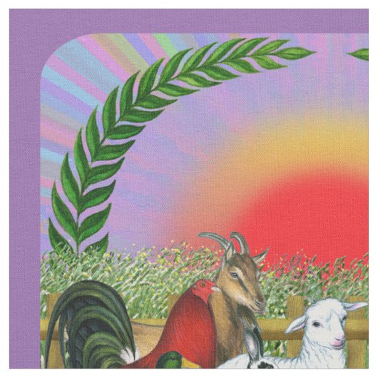 Farm Animals ファブリック (クローズアップ)