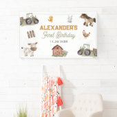 Farm Animals 1st Birthday Party 横断幕 (インサイチュ)