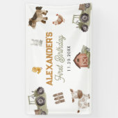 Farm Animals 1st Birthday Party 横断幕 (縦)