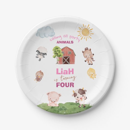 Farm animals Any Age Paper Plate ペーパープレート (正面)