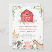 Farm Animals Baby Shower Invitation 招待状 (正面)