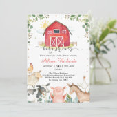 Farm Animals Baby Shower Invitation 招待状 (スタンド正面)