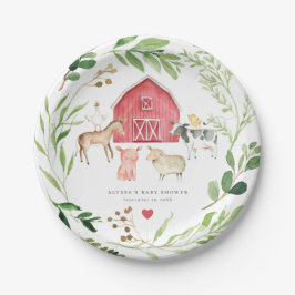 Farm Animals Baby Shower Paper Plates ペーパープレート
