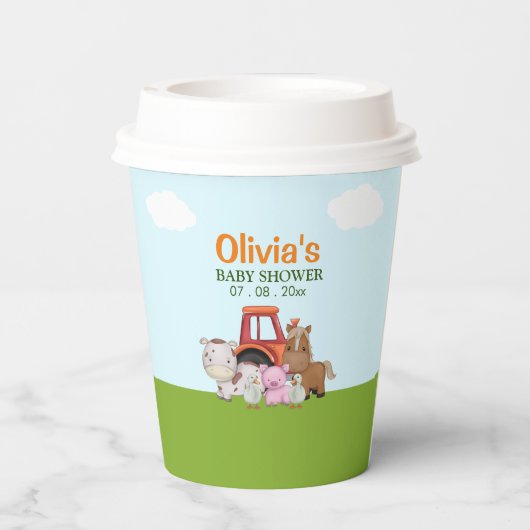 Farm Animals Baby Shower Party 紙コップ (裏面)