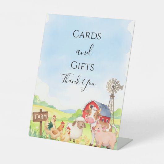 Farm Animals Baby Shower Table Sign 台座サイン (正面)