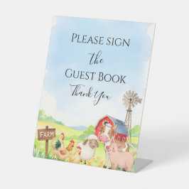 Farm Animals Baby Shower Table Sign 台座サイン
