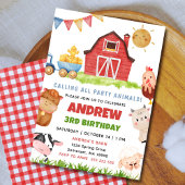 Farm Animals Barnyard Bash Ranch Birthday Party 招待状