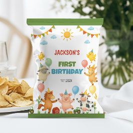 Farm Animals Barnyard Birthday Chip Bag Wrapper チラシ