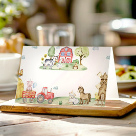 Farm Animals Barnyard Birthday Party Food Tent プレイスカード
