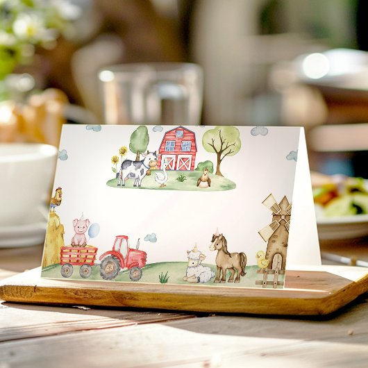 Farm Animals Barnyard Birthday Party Food Tent プレイスカード
