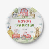Farm Animals Barnyard Birthday Party Paper Plates ペーパープレート (正面)