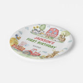 Farm Animals Barnyard Birthday Party Paper Plates ペーパープレート (アングル)