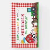 Farm animals birthday party banner backdrop 横断幕 (縦)