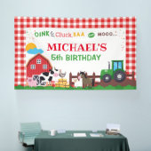 Farm animals birthday party banner backdrop 横断幕 (トレードショー)