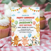 Farm Animals Birthday Party Invitation 招待状