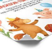 Farm Animals Birthday Party Time Capsule Sign ポスター (角)