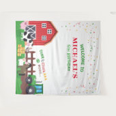 Farm animals birthday photobooth backdrop banner タペストリー (正面(横))