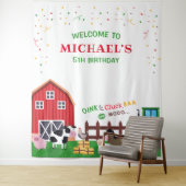 Farm animals birthday photobooth backdrop banner タペストリー (インサイチュ)