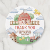 Farm Animals Birthday Thank You Card フェイバータグ (正面)
