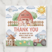 Farm Animals Birthday Thank You Card フェイバータグ (正面)