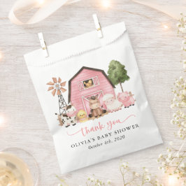 Farm Animals, Cute Animals, ピンクの納屋, ベビーシャワー フェイバーバッグ