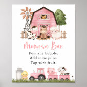 Farm Animals, Cute Animals, ピンクの納屋, Momosa Bar ポスター (正面)
