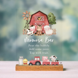Farm Animals, Cute Animals, 赤い納屋, Momosa Bar アクリルサイン