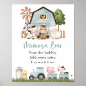 Farm Animals, Cute Animals, 青い納屋, Momosa Bar ポスター (正面)