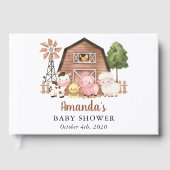 Farm Animals, Cute Animals, Barn, Baby Shower ゲストブック (正面)
