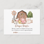Farm Animals, Cute Animals, Barn, Diaper Raffle エンクロージャーカード (正面)