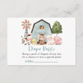 Farm Animals, Cute Animals, Barn, Diaper Raffle エンクロージャーカード (正面)
