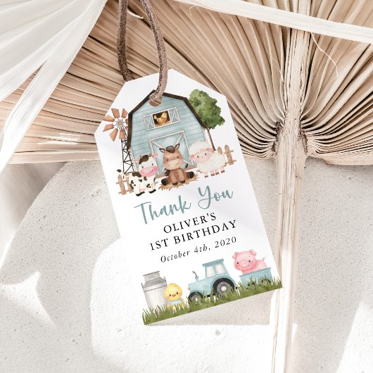 Farm Animals, Cute Animals, Barn, First Birthday ギフトタグ