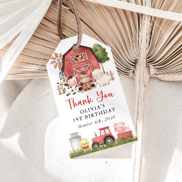 Farm Animals, Cute Animals, Barn, First Birthday ギフトタグ