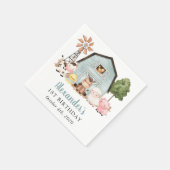 Farm Animals, Cute Animals, Barn, First Birthday スタンダードカクテルナプキン (角)