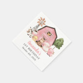 Farm Animals, Cute Animals, Barn, First Birthday スタンダードカクテルナプキン (角)