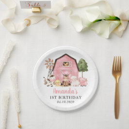 Farm Animals, Cute Animals, Barn, First Birthday ペーパープレート