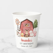 Farm Animals, Cute Animals, Barn, First Birthday 紙コップ (裏面)