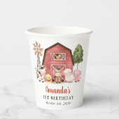 Farm Animals, Cute Animals, Barn, First Birthday 紙コップ (正面)